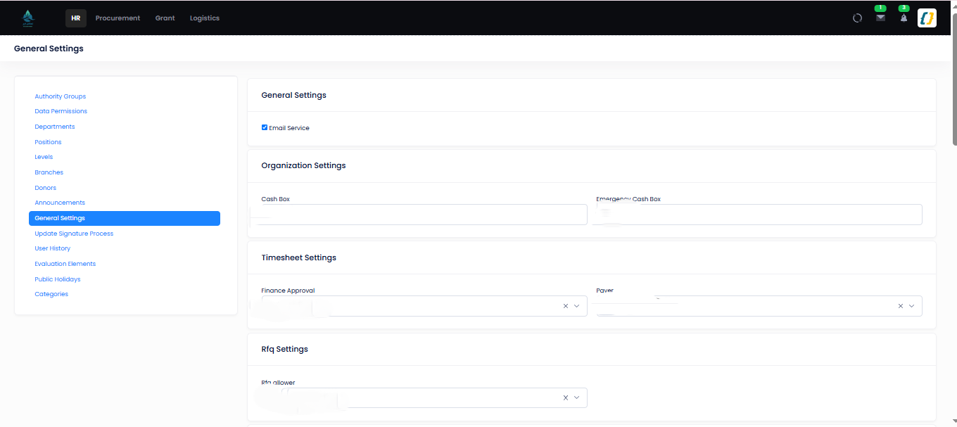 General Settings — part 1