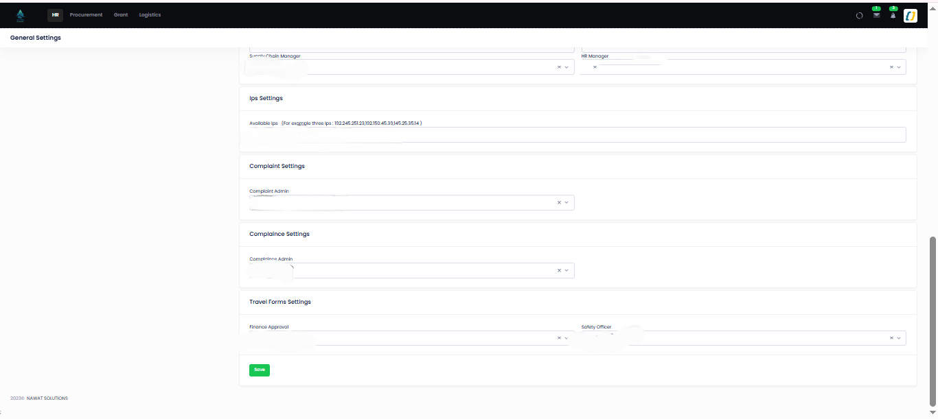 General Settings — part 3