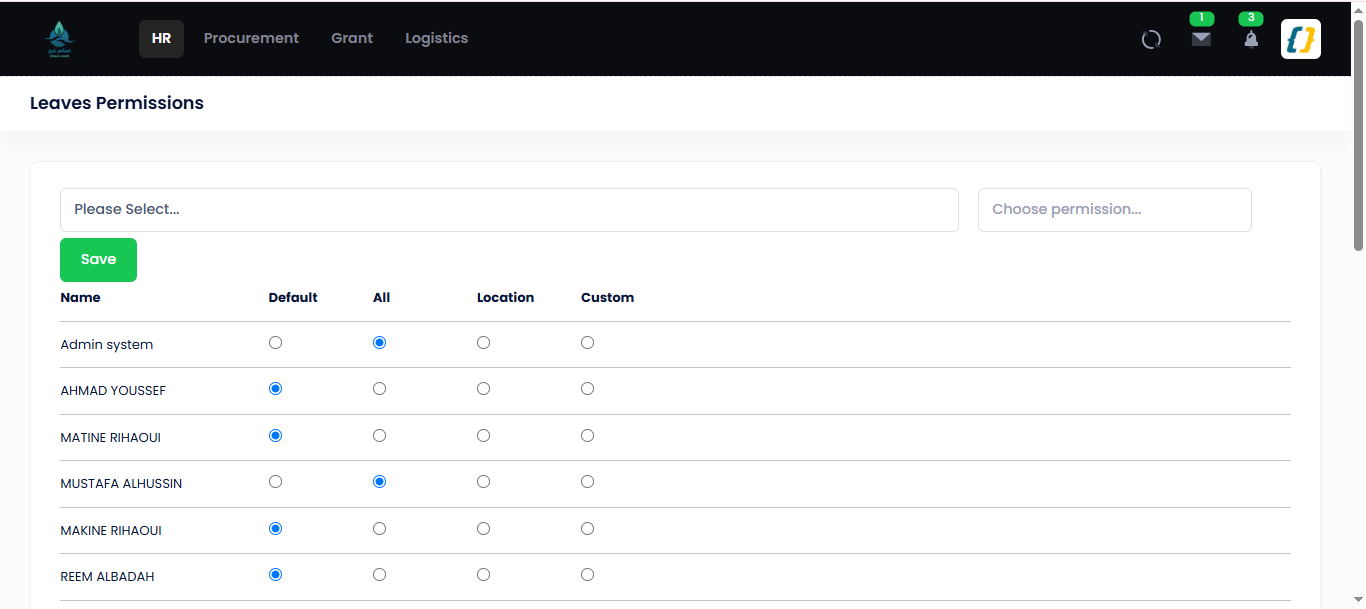 Data-scope selector