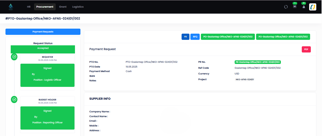 Payment Order signature timeline — part 1