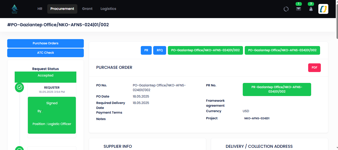 PO signature timeline — part 1